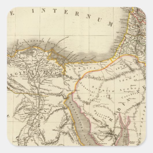 中東の地図 スクエアシール (正面)