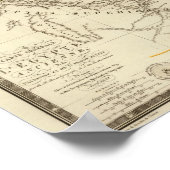 中東の地図 ポスター (角)