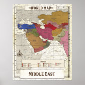中東の地図 ポスター (正面)