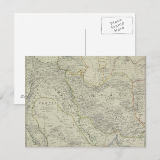 中東の地図 ポストカード (正面/裏面)