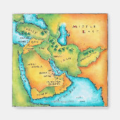 中東の地図 マグネット (正面)