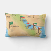 中東の地図 ランバークッション (裏面)