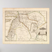 中東の地図(1651年) ポスター (正面)