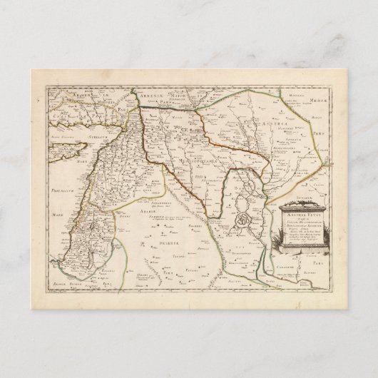 中東の地図(1651年) ポストカード (正面)