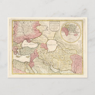 中東の地図（1725年） ポストカード
