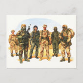 中東の米国軍隊の制服 ポストカード (正面)
