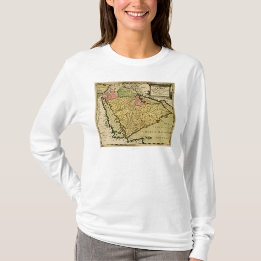 中東地図のアラビア半島 Tシャツ (正面)