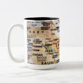 中東地図のマグ ツートーンマグカップ (左)