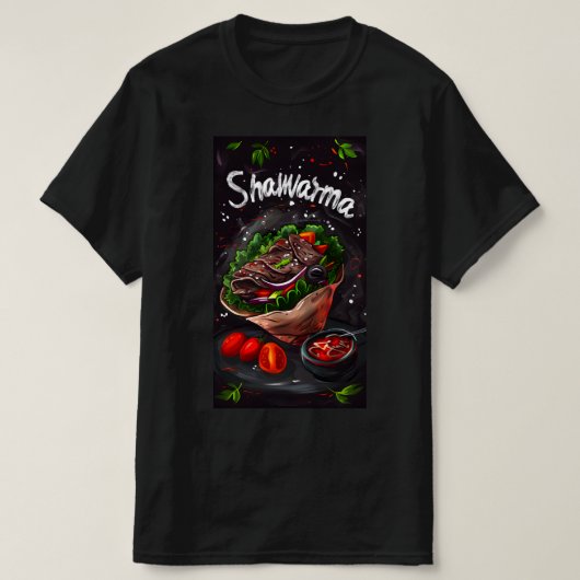 中東産牛肉シャワルマشاورما لحمة Tシャツ (デザイン正面)