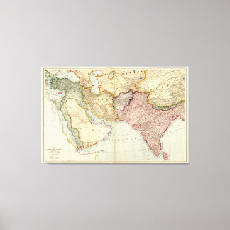 中東・東南アジアの地図（1912年） キャンバスプリント
