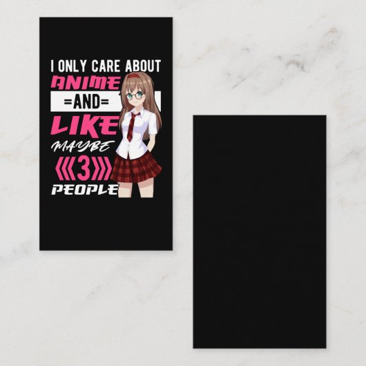 中毒アニメガールオタクかわいいマンガ 名刺 (正面/裏面)