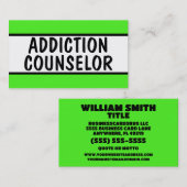 中毒カウンセラーのネオングリーン 名刺 (正面/裏面)