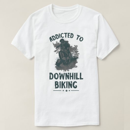中毒ダウンヒルサイクリングマウンテンバイクサイクリングビック Tシャツ (デザイン正面)