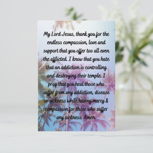 中毒フラットグリーティングカードのための毎日の祈りの言葉 カード (スタンド正面)