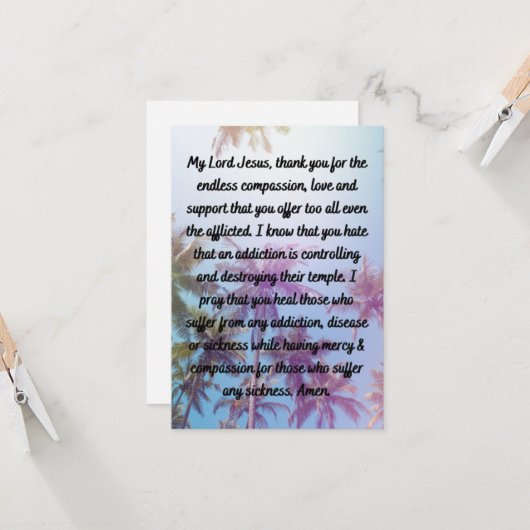中毒フラットグリーティングカードのための毎日の祈りの言葉 カード (正面/裏面インサイチュ)