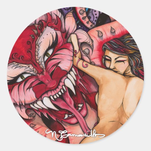 「中毒性」シリーズステッカー ラウンドシール (正面)