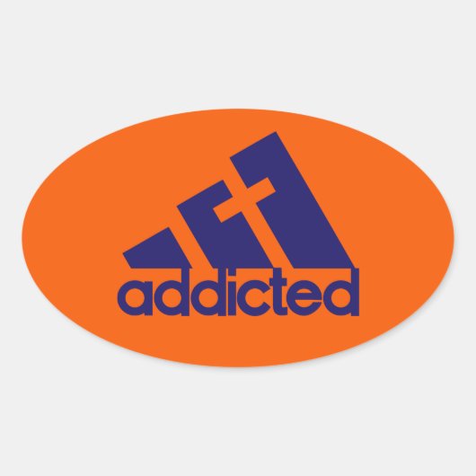 中毒 楕円形シール (正面)