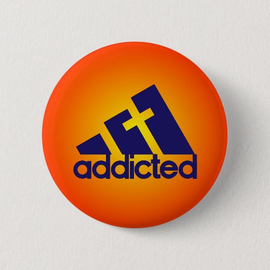 中毒 缶バッジ (正面)