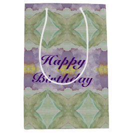 中濃い紫の水色の贈り物バッグ ミディアムペーパーバッグ