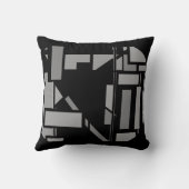 中灰色オンブラックサウスウエストアートインスパイアモチー クッション (裏面)