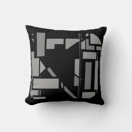 中灰色オンブラックサウスウエストアートインスパイアモチー クッション