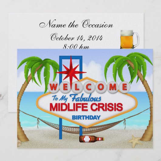 中生の危機誕生祝い- SRF 招待状 (正面/裏面)