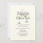 中生グッドライフエレガントワイングラス50誕生日 招待状 (正面)