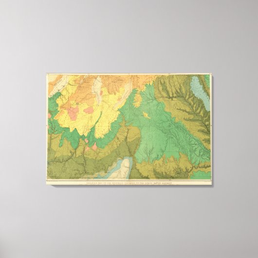 中生代テラスの地質図 キャンバスプリント (正面)