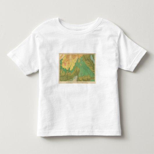 中生代台地の地質地図 トドラーTシャツ (正面)