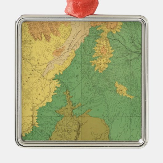 中生代段丘の地質図 メタルオーナメント (正面)