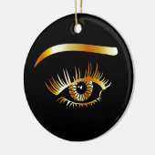 中眉毛および詳細が付いている金目 セラミックオーナメント (左)