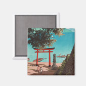 中禅寺歌賀浜ビーチ蓮居川瀬 マグネット (正面/裏面)