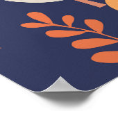 中秋のシームレスパタ数々のーンと色の木 ポスター (角)