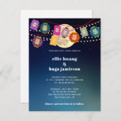 中秋ダブルハピネスランタン結婚ライト 招待状 (正面/裏面)