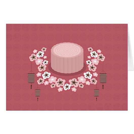 中秋フェスティバルピンクムーンケーキ花 (正面横)