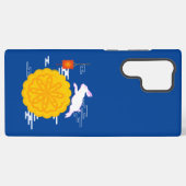 中秋フェスティバルムーンケーキジャンピングムーンラビット SAMSUNG GALAXYケース (裏面横)