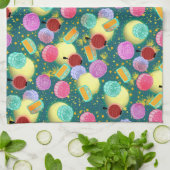 中秋フェスティバルムーンケーキティール(緑がかった色)キッチンタオル キッチンタオル (折り畳み)