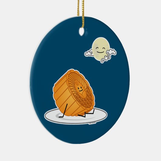 中秋フェスティバルムーンケーキ月面ケーキ過去 セラミックオーナメント (右)