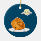 中秋フェスティバルムーンケーキ月面ケーキ過去 セラミックオーナメント (正面)