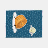 中秋フェスティバルムーンケーキ月面ケーキ過去 フリースブランケット (正面(横))