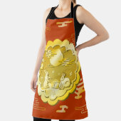 中秋フェスティバル金ゴールドムーンケーキムーンラビット エプロン (インサイチュ)
