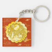 中秋フェスティバル金ゴールドムーンケーキムーンラビット キーホルダー (裏面)