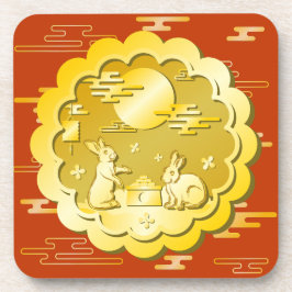 中秋フェスティバル金ゴールドムーンケーキムーンラビット コースター