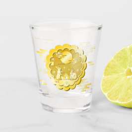 中秋フェスティバル金ゴールドムーンケーキムーンラビット ショットグラス