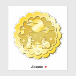 中秋フェスティバル金ゴールドムーンケーキムーンラビット シール