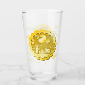 中秋フェスティバル金ゴールドムーンケーキムーンラビット タンブラーグラス (正面)