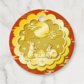 中秋フェスティバル金ゴールドムーンケーキムーンラビット フェイバータグ (裏面)