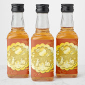 中秋フェスティバル金ゴールドムーンケーキムーンラビット リキュールボトルラベル (ボトル)