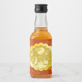 中秋フェスティバル金ゴールドムーンケーキムーンラビット リキュールボトルラベル (正面)