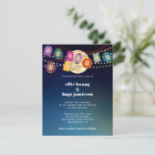 中秋節のダブルハピネスランタンライトウェディング 招待状 (スタンド正面)